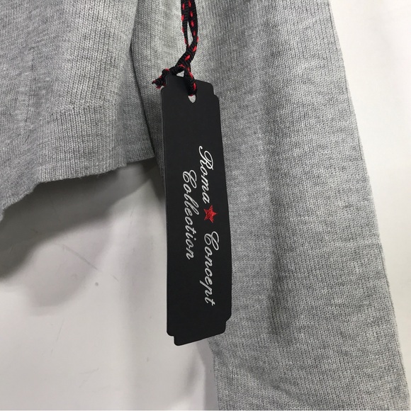 Roma Concepts Collection Long Sleeve Crop Zip Up Top, Women's Size L - H Grey - Picture 3 of 11